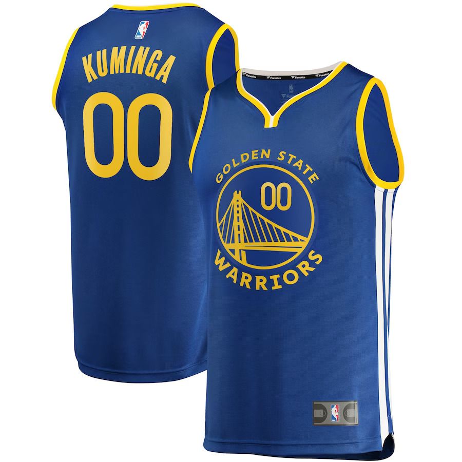 Men Golden State Warriors #00 Jonathan Kuminga Fanatics Branded Royal Fast Break Replica NBA Jersey